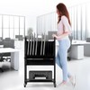 Gtouse 2 Tier Open Laptop Charging Cart with Wheels, 10