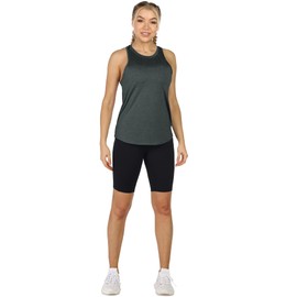 icyzone Women's Racerback Workout Tank Tops - Athletic Yoga Tops, Running Exercise Gym Shirts (Pack of 3) (X-Large, Black Melange/Grey/Violet)
