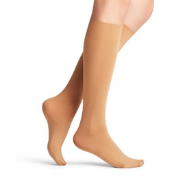 FALKE Women's Seidenglatt 40 DEN W Kh Semi-Opaque Plain 1 Pair Knee-High Socks, Skin colour Powder 4169, 5.5-8