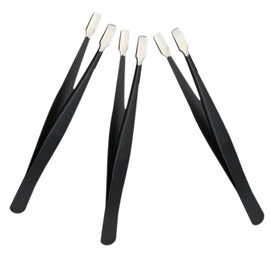 jojofuny 3pcs Stainless Steel Eyelash Applicator Tweezers for Makeup and Stamp Collecting Ergonomic Design Lightweight Precision Grip for Easy Use