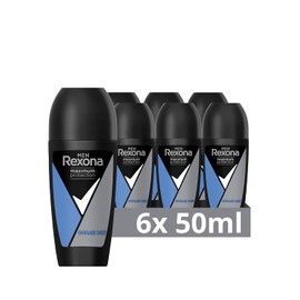 Rexona Men Maximum Protection Deo Roll-On Cobalt Dry Anti-Transpirant mit Schutz vor starkem Schwitzen und Körpergeruch 50 ml 6 Stück
