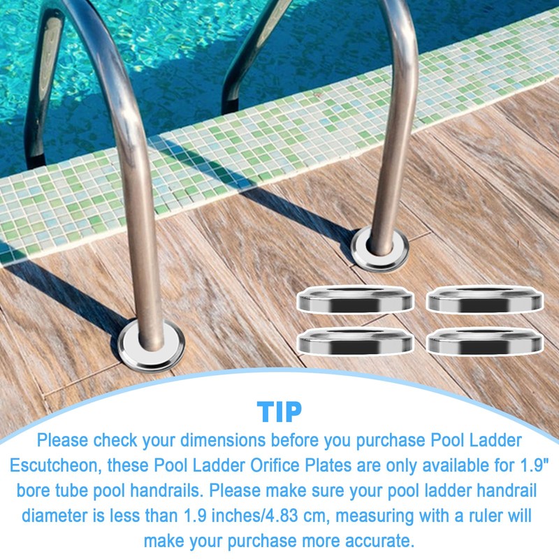 VIDABTE Pool Ladder Escutcheon Fit for 1.9" Inner Diameter Tubing