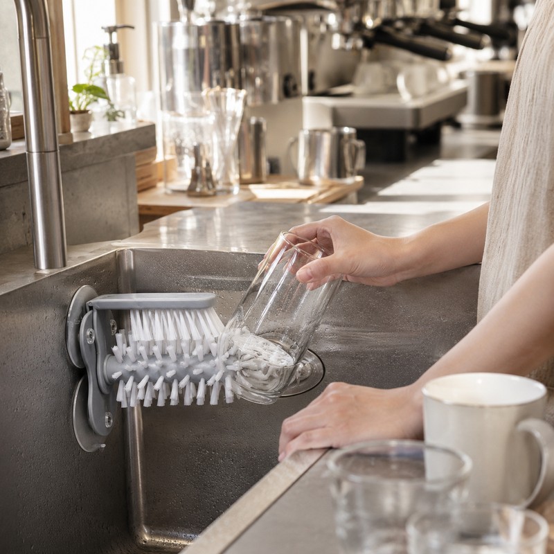 Sink Bottle and Glass Cleaning Brush for Drinkware - Suction