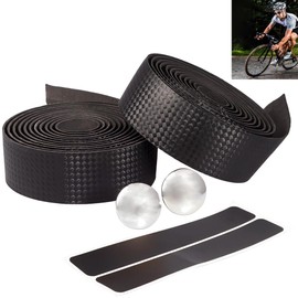 Smaoqingji Handlebar Tape Gravel Band Bicycle Handlebar Straps - Pack of 2, Black, EVA Bicycle Accessories, for Road Bike, Cycling, Mountain Bike, Lightweight, Non-Slip, Comfortable Driving, with