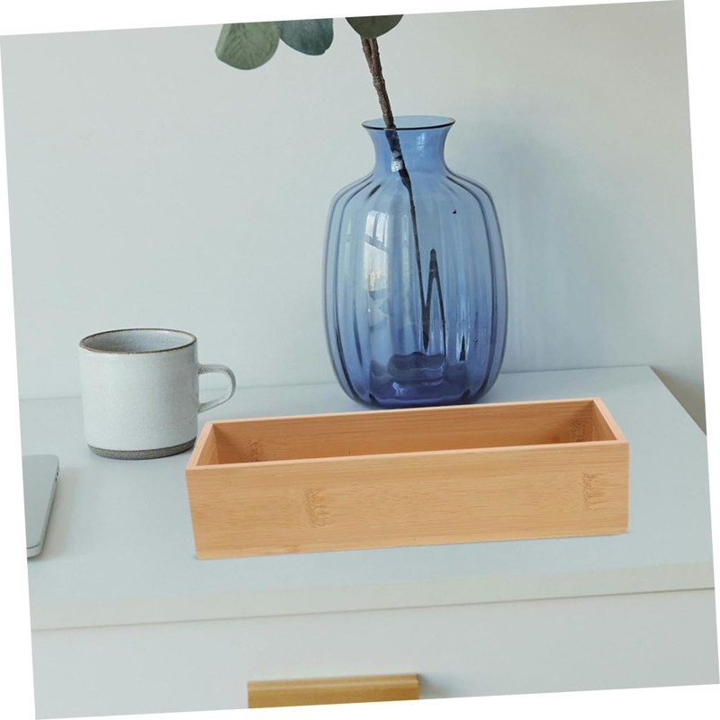 Alipis Bamboo Silverware Tray 3pcs Wooden Drawer Organiser Organiser Box
