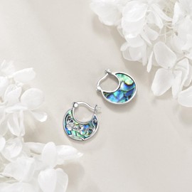 SHEAISRS Butterfly Flower Hoop Earrings 925 Sterling Silver Butterfly Earrings for Women Flower Earrings Trendy Birthday for Her