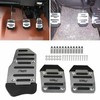TOTMOX 3Pcs/Set Non-Slip Car Auto Aluminium Foot Treadle Silver Pedals