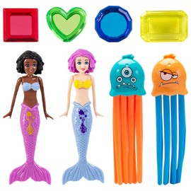 EOYVAIL Tauchringe & Spielzeuge,8-teiliges Tauchspielzeug, Meerjungfrau für Kinderschwimmbecken, die im Wasser spielt, um Edelsteine ​​zu finden, Schatzkiste