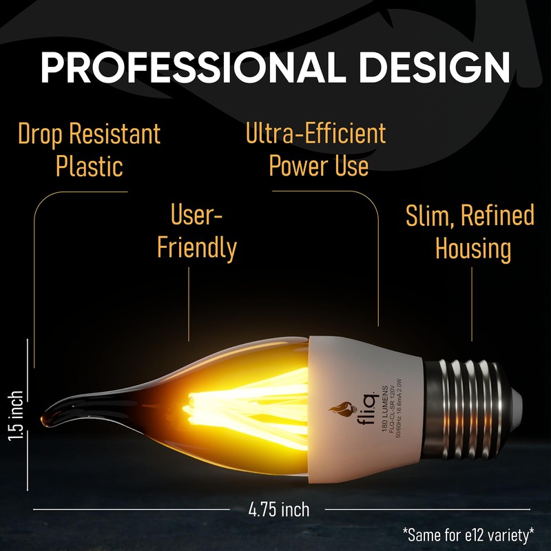 Fliq | LED Flame Light Bulb | 2 Pack |