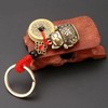 Opexicos 3Pcs Lucky Pure Brass Fortune Cat Keychain with Five