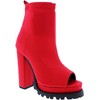Women Peep Open Toe Cutout Chunky High Heel Ankle Booties