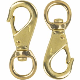 Faneta 3-1/4" Brass Swivel Snap Hooks Heavy Duty 3/4" Swivel Eye - Solid Brass Scuba Diving Clips #1 - Seadog Line, Anchor Lines, Bags, Belting, Leashes, Straps, Luggage, Leathercarft (Pack of 2)