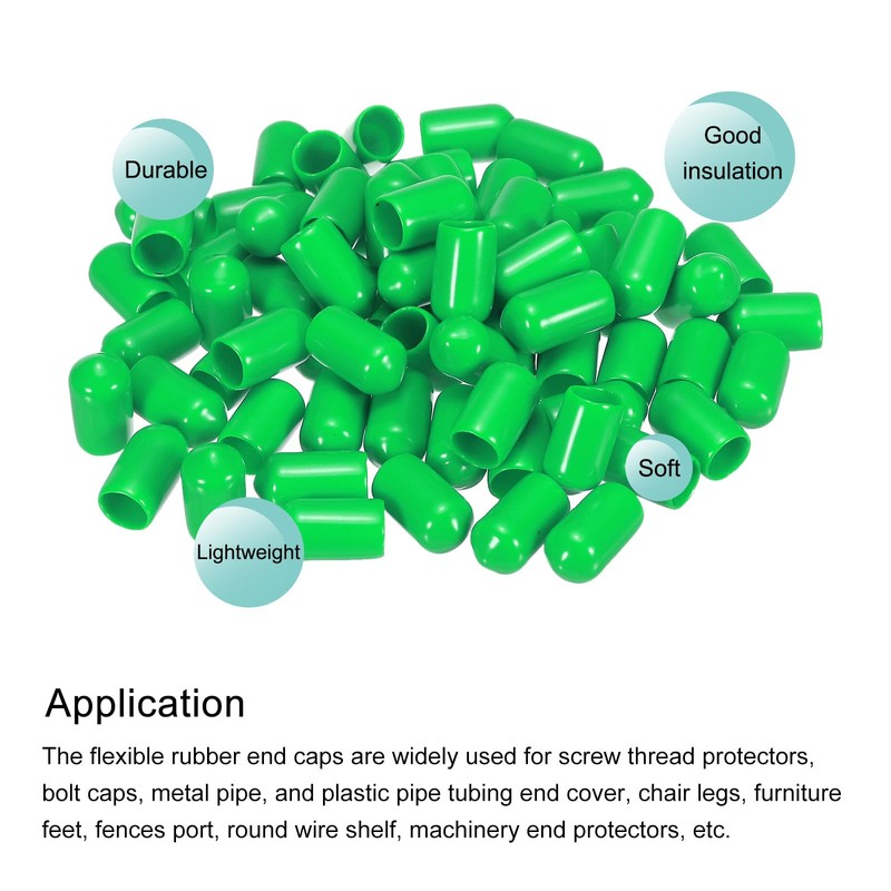 sourcing map 50pcs 8mm Rubber End Caps Cover PVC Vinyl