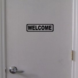 CrownVinyl.com WELCOME Door Sign Vinyl Decal Sticker - Door Window Wall - Business Office Home - Green