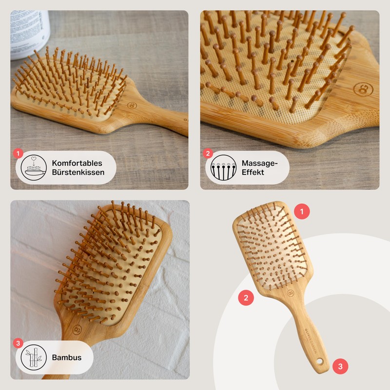 Olivia Garden Healthy Hair™ Bamboo Pneumatic Massage Brush, Large -