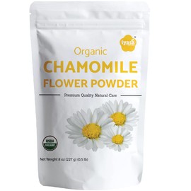 Iyasa Holistics Organic Chamomile Flower Powder, Food Grade for Baking, Cooking, Tea, Summer Drinks, DIY Skin and Hair Care Products, Natural Face Packs, Face Mask 8 oz 223 gm