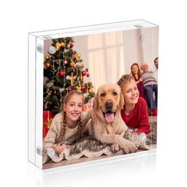 4x4 Clear Picture Frame, Double Sided Acrylic Photo Frames with Gift Box Package