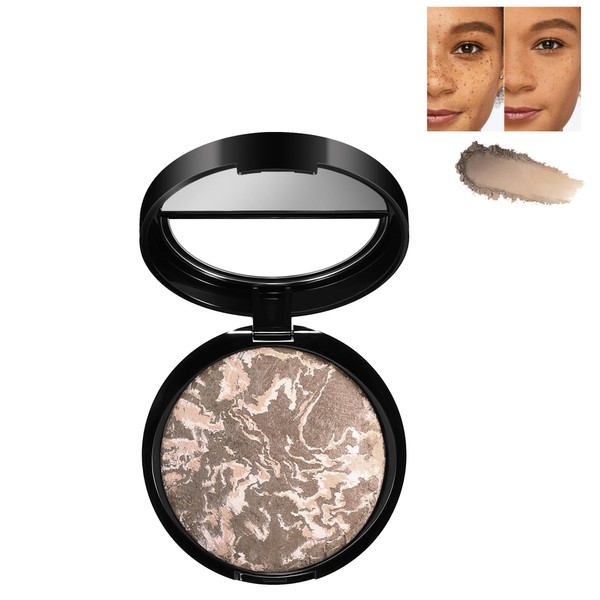 BEUKING Marble Baked Makeup Setting Powder, Luminous Finish Waterproof Sweatproof