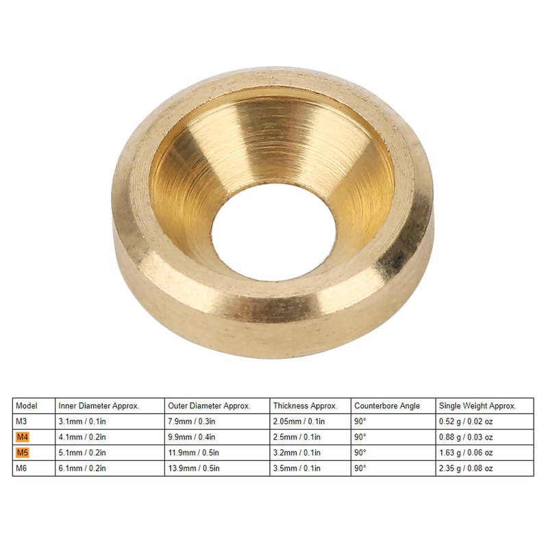 50pcs Countersunk Washers Pure Copper Countersunk Washer CNC Flat Head
