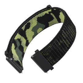WOCCI 18mm Adjustable Nylon Watch Band, Quick Release Sport Loop Strap (Jungle Camo)