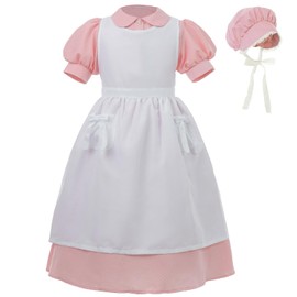 CR ROLECOS Girls Prairie Pioneer Dresses Laura Ingalls Wilder Pilgrim Colonial Costume Dress