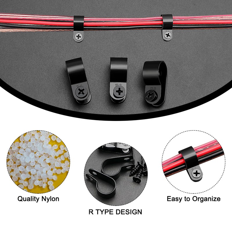 VooGenzek Pack of 100 13.2 mm (1/2 inch) Nylon R-Type