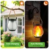 2 Pack Solar Flame Lanterns Outdoor,Realistic Flickering Flame Solar Lights