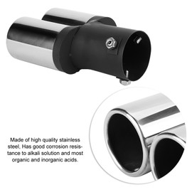 Car Exhaust Pipe, Stainless Steel Universal Car Modified Double Exhaust Pipe, End Silencer, Tailpipe for Silencer Parts for Car, Exhaust Tips for Exhaust Trim, Exhaust Trims, Double Exhaust