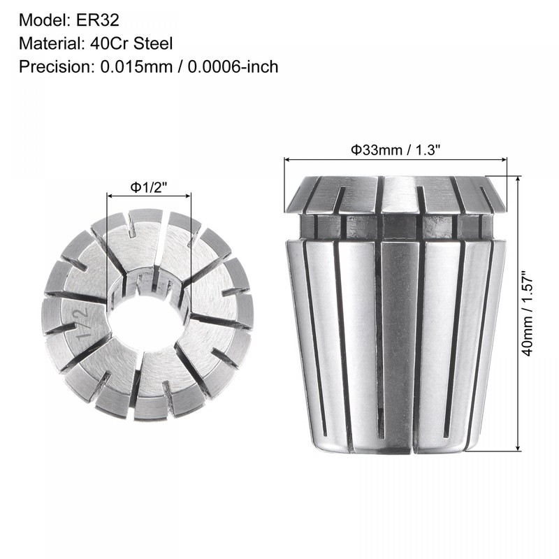 sourcing map ER32 Spring Collet 1/2" Chuck for CNC Engraving