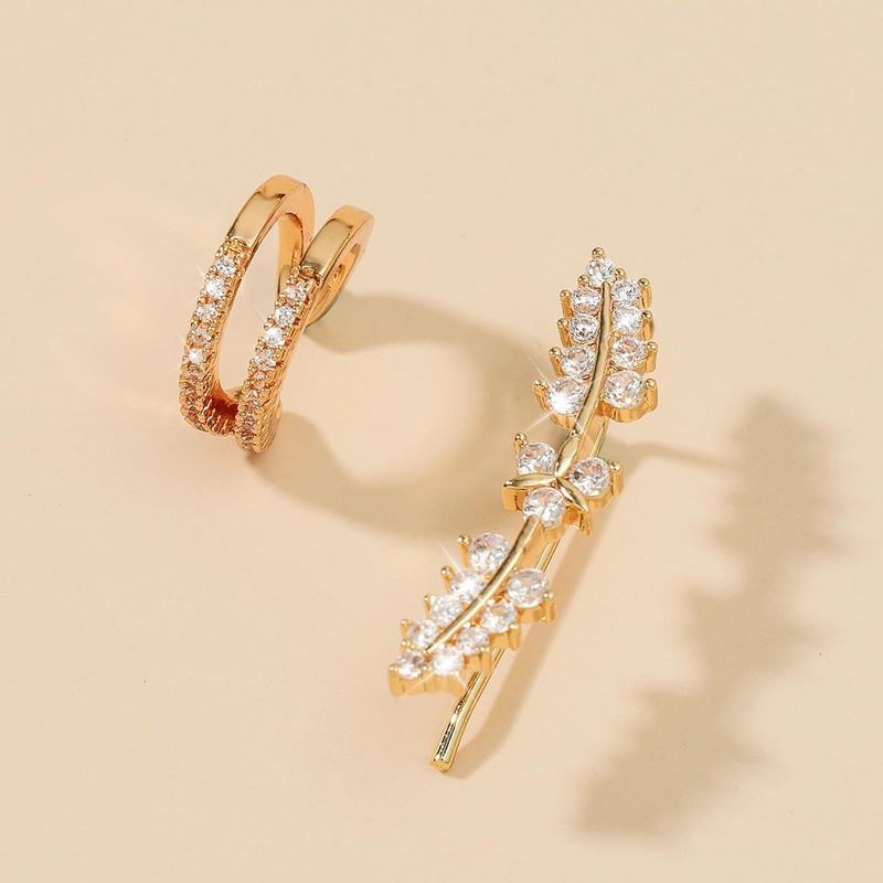 Aonklot Leaf Ear Cuff Earrings for Women - Non Piercing