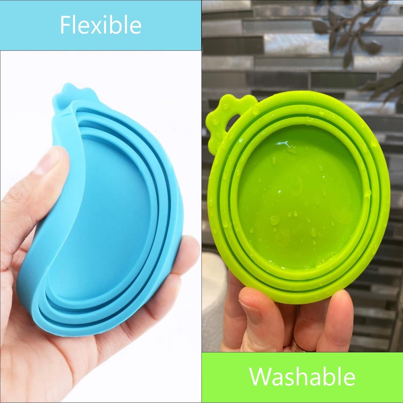 Giozoc 4 Pack Pet Food Can Cover Silicone Can Lids