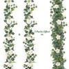 ASTNIC 2 Pack 6.2FT Artificial Eucalyptus Flower Garland with Fake