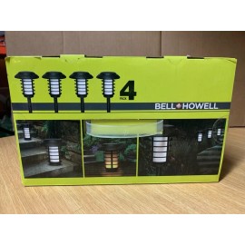 Bell+Howell 4-PACK 11-Lumen 2.4-Watt Black Solar LED Outdoor Path Light 6500 K