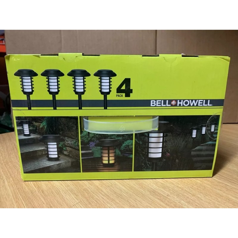 Bell+Howell 4-PACK 11-Lumen 2.4-Watt Black Solar LED Outdoor Path Light