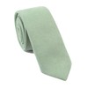 Men Skinny Sage Green Ties Cotton Timeless Narrow Width Best