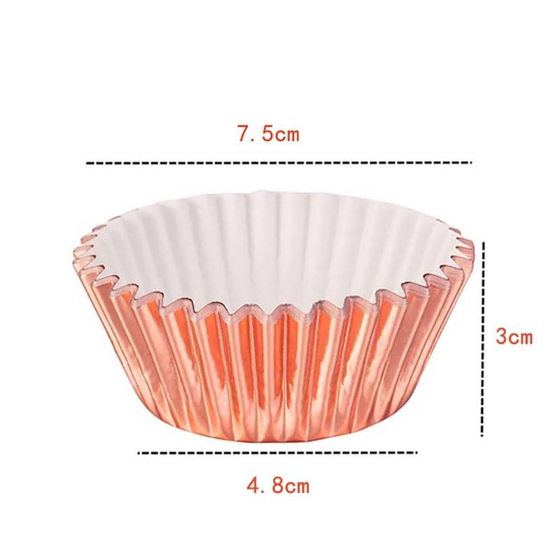 Heatunk 300-Pack Metallic Foil Cupcake Liners - Gold, Silver, Rose