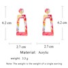 MALOYANVE Acrylic Dangles Drop Earrings for Women Multicolor Square Resin