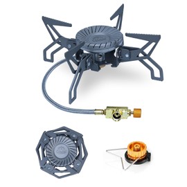 CAFELITE Backpacking Stove, 15000 BTU Windproof Camp Burner, 39.4" Hose