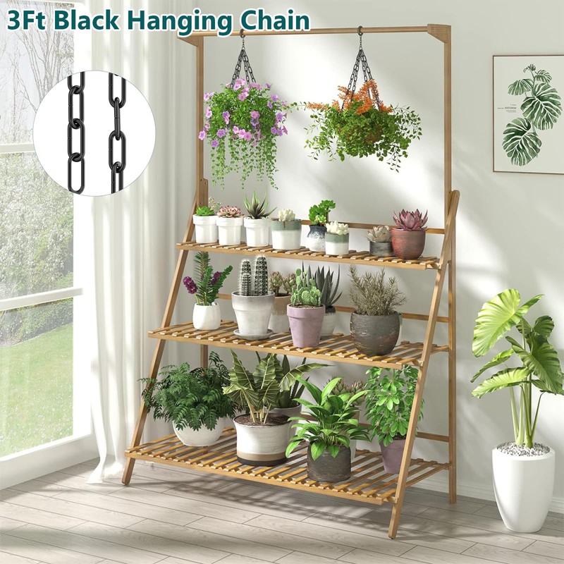 garini 3 Feet Industrial Black Light Fixture Chain, Metal Pendant