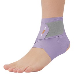 Domaste Ultra Thin Ankle Wraps Ankle Brace for Men ＆ Women, Adjustable Ankle Straps for Arch, Sprained Foot, Tendinitis, Football, Basketball, Running（Violet, Pack of 1）