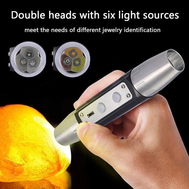 Jade Appraisal Light Detector Lamp, Super Bright DX6 USB Rechargeable