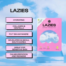 Unbound Lazies - Collagen-Infused Sheet Masks for Soothing, Cooling, and Hydrating Post-Hair Removal; Reduces Redness, Ingrown Hairs, Razor Bumps, and Irritation on Bikini Area, Underarms, and Face