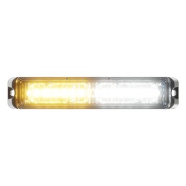 Abrams SAE Class-1 Flex 12 [Amber/White] 36W - 12 LED Snow Plow Truck Vehicle LED Grille Light Head Surface Mount Strobe Warning Light