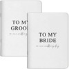 Wedding Vow Books His and Hers, Gold Foil Lettering &