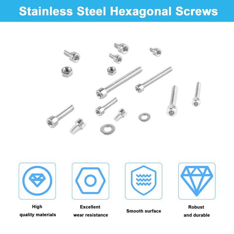 900 Pcs M2 M3 M4 Bolts and Nuts Set, Assorted