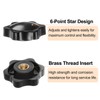 HARFINGTON 6pcs Star Knobs M6 Female Thread 38mm 6-Point Plastic