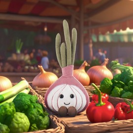 Apricot Lamb Delicious Onion Stuffed Animals for Kids, Soft Cute Plush Toys for Baby Girl and Boy, Fluffy Delicious Onion 9.5 Inches