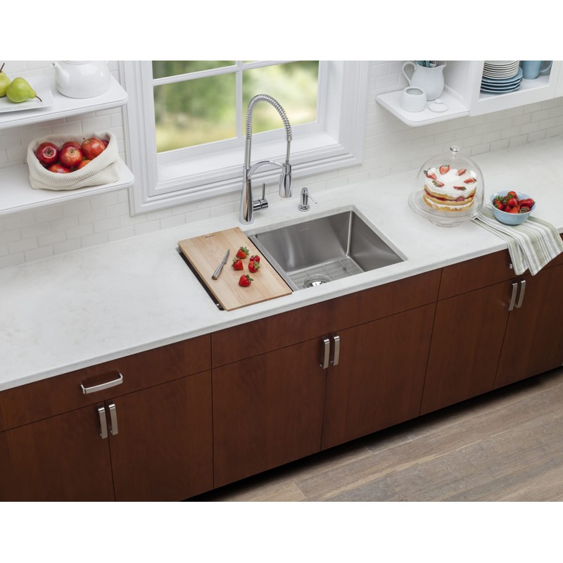 Elkay LKCBF17HW Single Basin Hardwood Cutting Board Designed to Fit