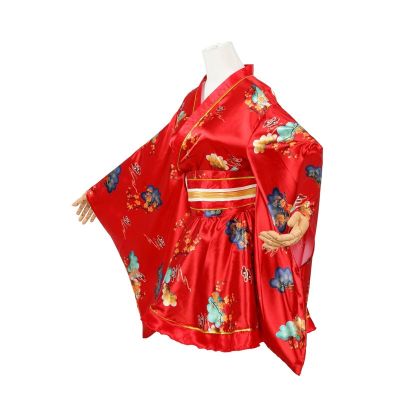 ASWTZ Women's Japanese Kimono Costume Traditional Geisha Short Robe Anime