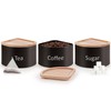 EHC Tea Coffee Sugar Canister Set, Set of 3 Stackable